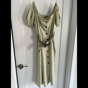 Zara off the shoulder linen dress in medium